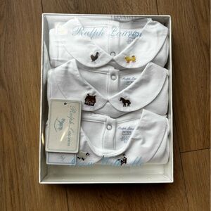 Ralph Lauren White Bodysuits with Animal Embroidery